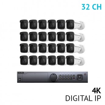 32 Channel 4K NVR Security System with 24x 4K UHD Varifocal Bullet IP Cameras