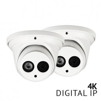 LaView Saturn Series 4K UltraHD 8MP Turret Dome Ourdoor PoE Audio IP Camera,2.8mm, h.265+, True 120dB WDR, IP67, MicroSD card slot, IVS,ePoE, 2-pack