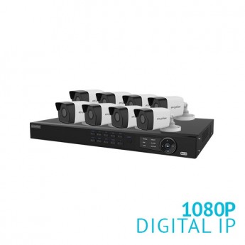 8 Channel NVR Security System with 8x 1080P Bullet IP Cameras