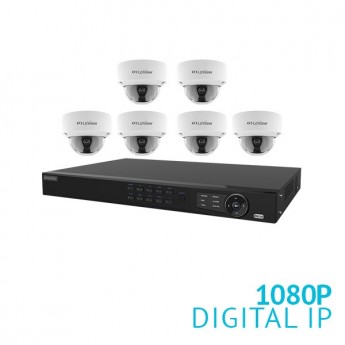 8 Channel NVR with 6x 1080P Dome IP Cameras