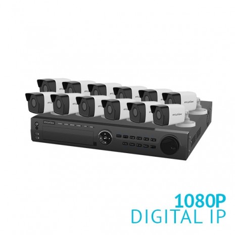 16 Channel NVR Security System with 12x 1080P IP Cameras